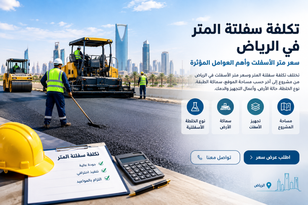 تكلفة سفلتة المتر في الخرج وعوامل التسعير عند مقاول اسفلت الخرج